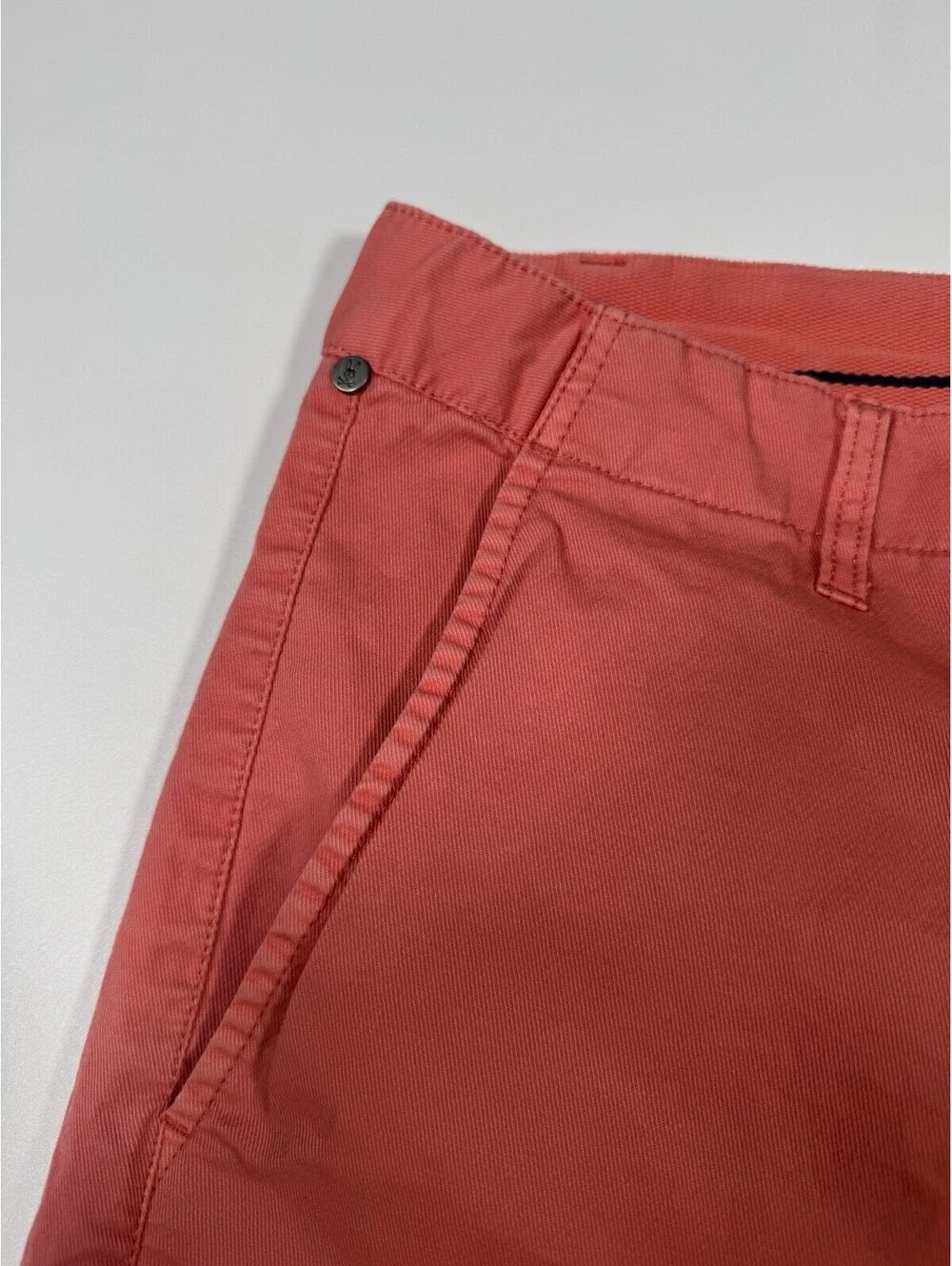 Psycho Bunny Men’s Coral Chino Shorts Size 40 Stretch Flat Front Casual